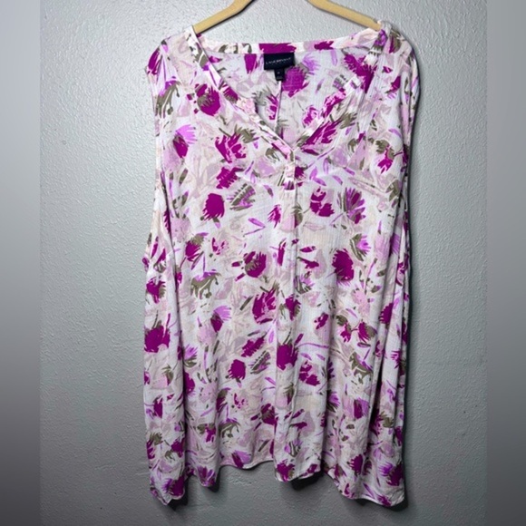 Lane Bryant Tops - Lane Bryant Floral Sleeveless Top Plus Flowy Tunic Casual Cool Cottage Sz. 28p